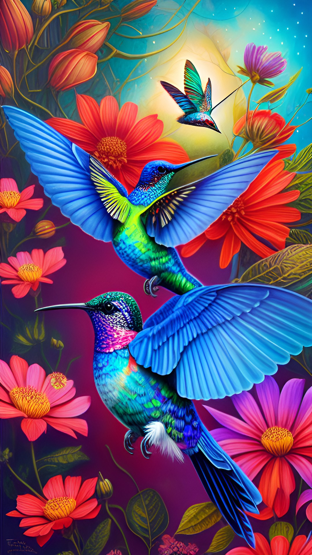 hummingbird, goddess, spring, sacred geometry, glowing, preview