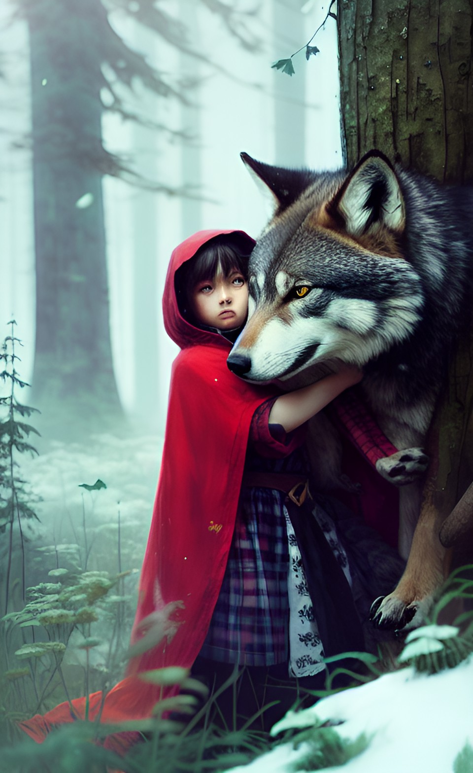 little red riding hood hugging a wolf preview