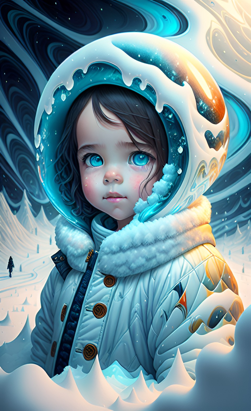 a child playing in the snow preview