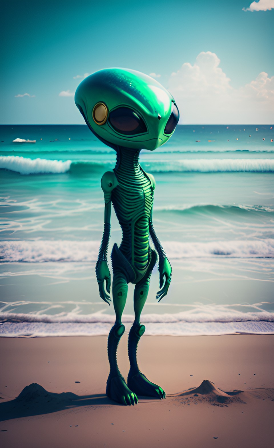 um alien na praia preview