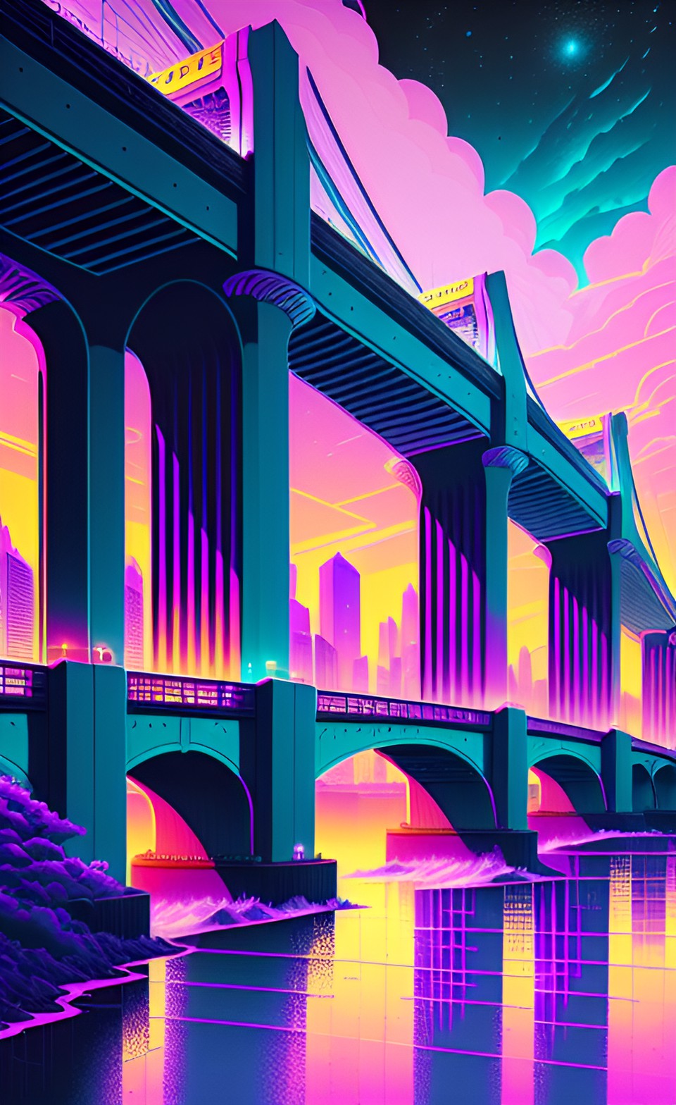 cityscape with a large bridge preview