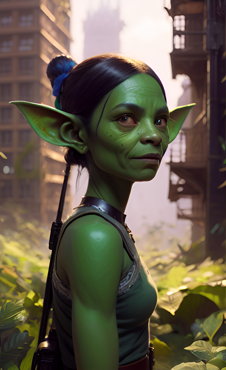 anthropomorphic human woman goblin with green skin preview