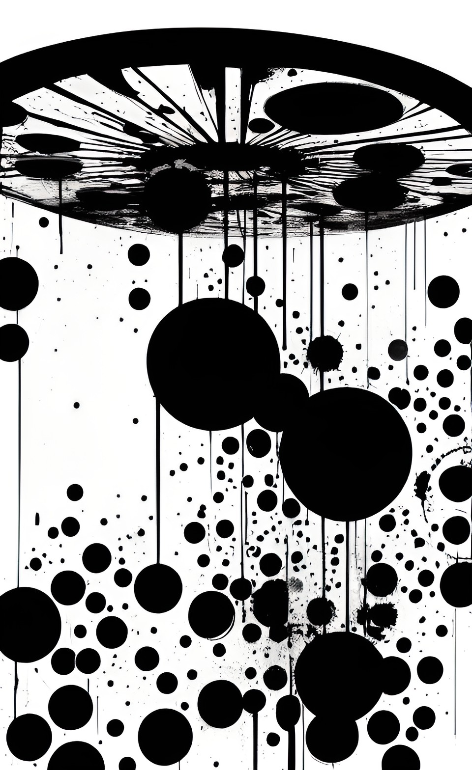 Preview 7 - abstract splatter white and black circles salvador dali preview