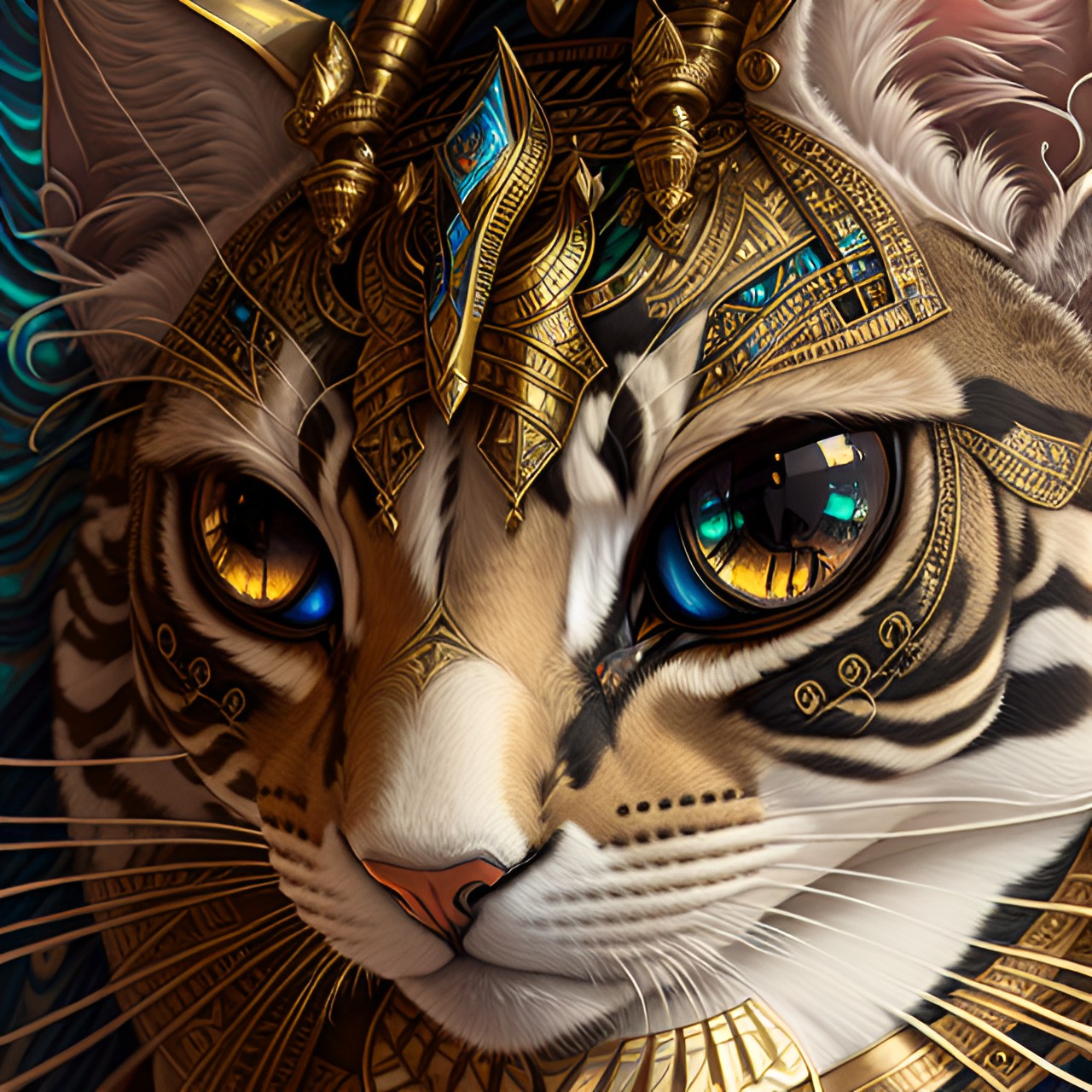 Gara - a egyptian cat with egyptian jewelry￼, basted, anubis preview