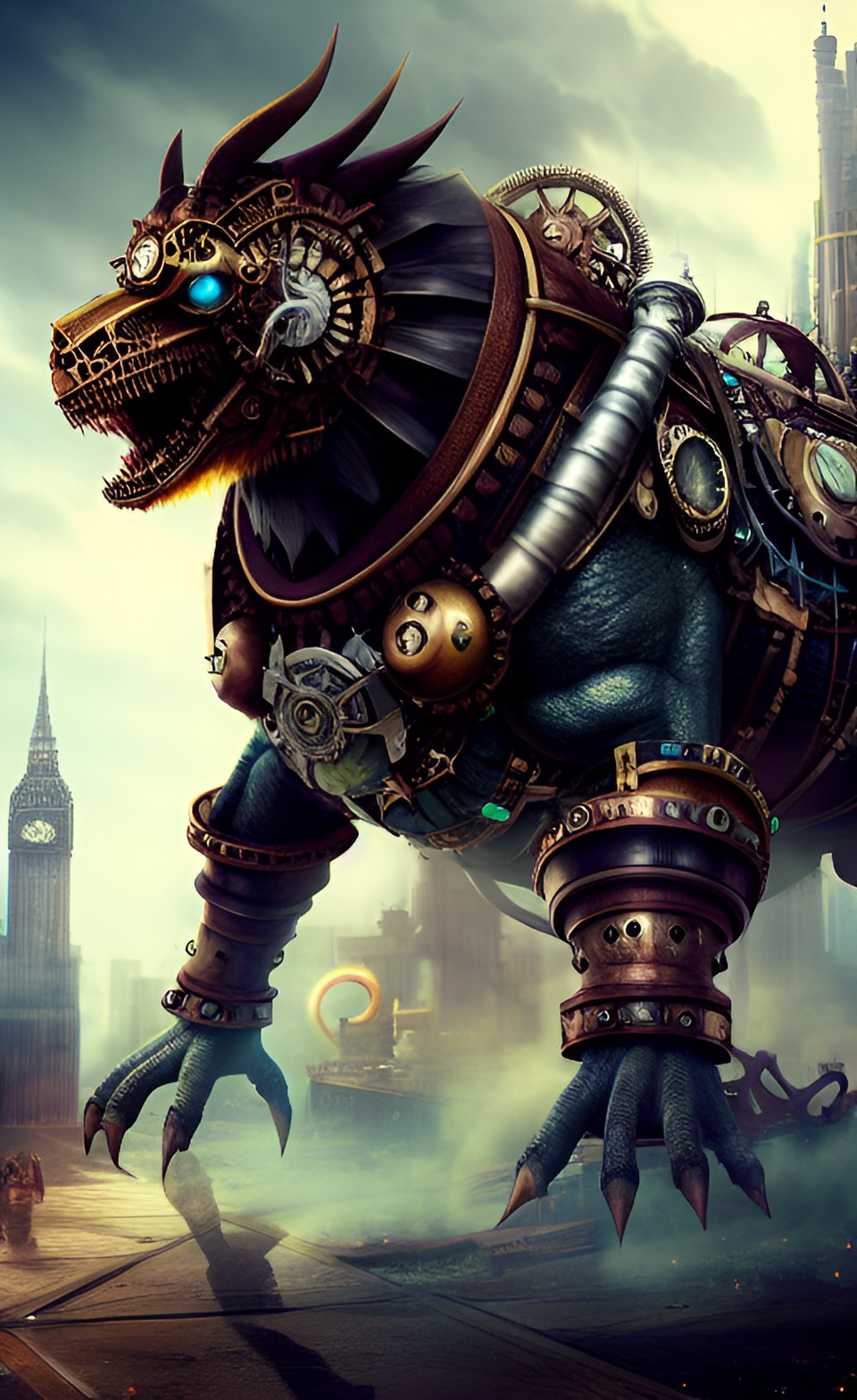 digiart anime beast biochemical monster fantastical steampunk preview