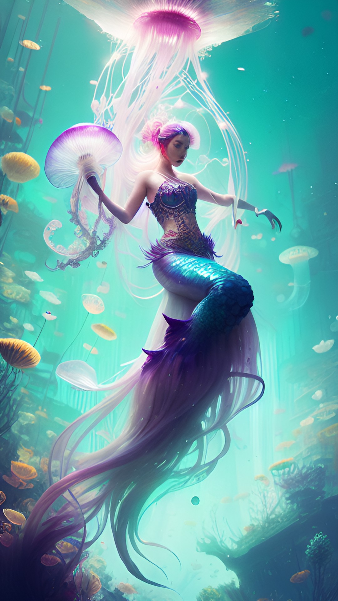 Unreal - jellyfish mermaid, realistic, magical preview