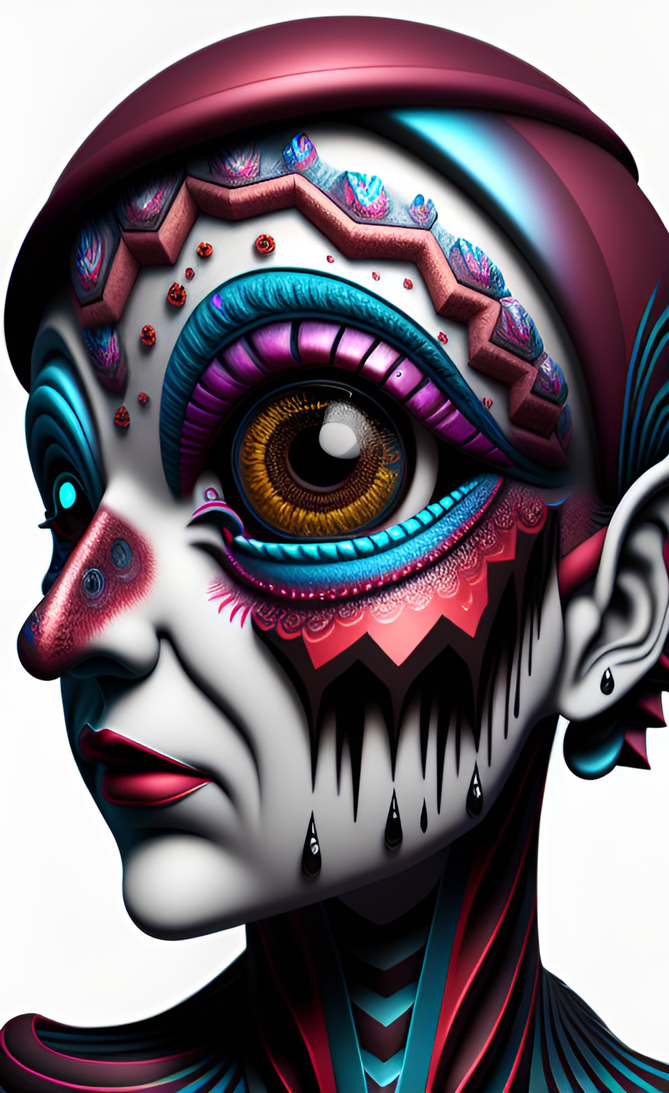 insanely detailed 4d ogo makeup, digitalart preview