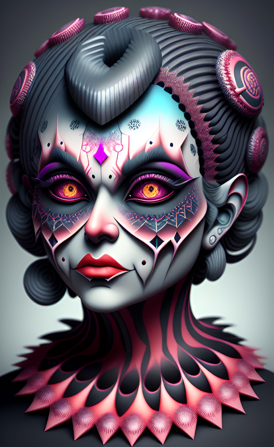 insanely detailed 4d ogo makeup, digitalart preview