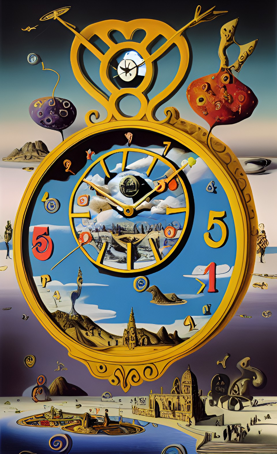 salvador dali saying happy 50th birthday with a melting clocks preview