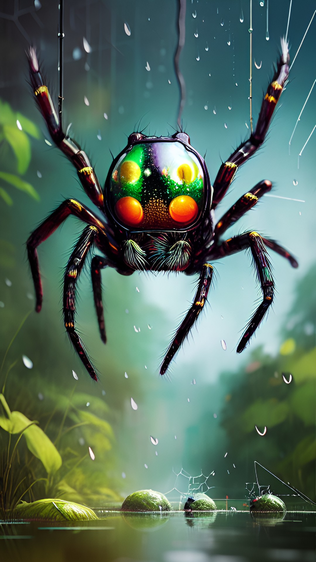 cute spider in a raindrop preview