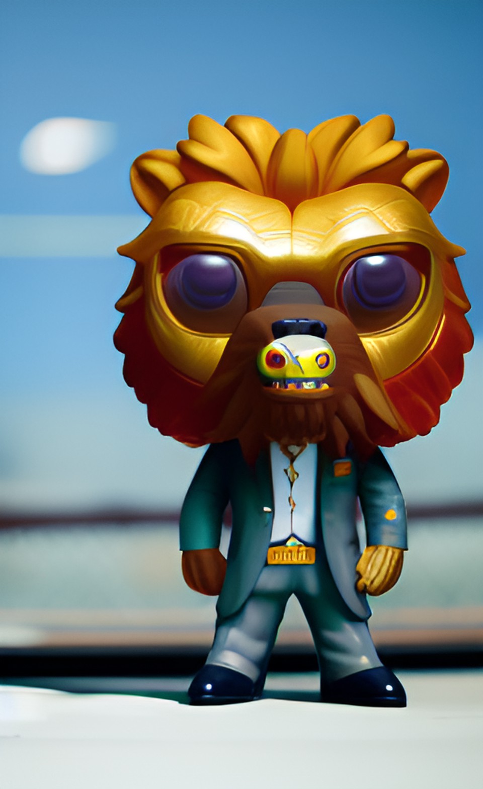 lion in a suit with a spaceship preview