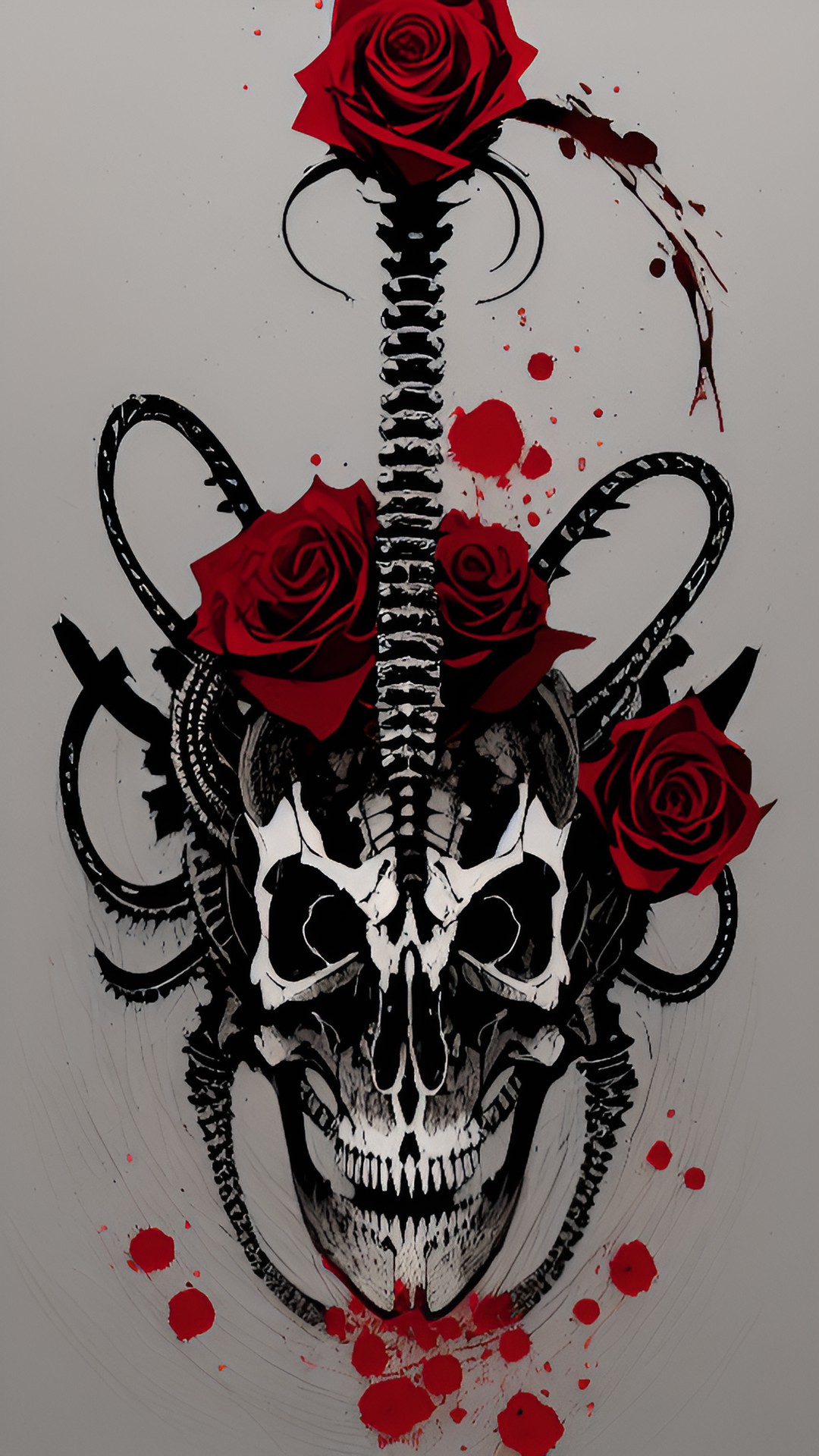 snake skeleton, blood,rose preview