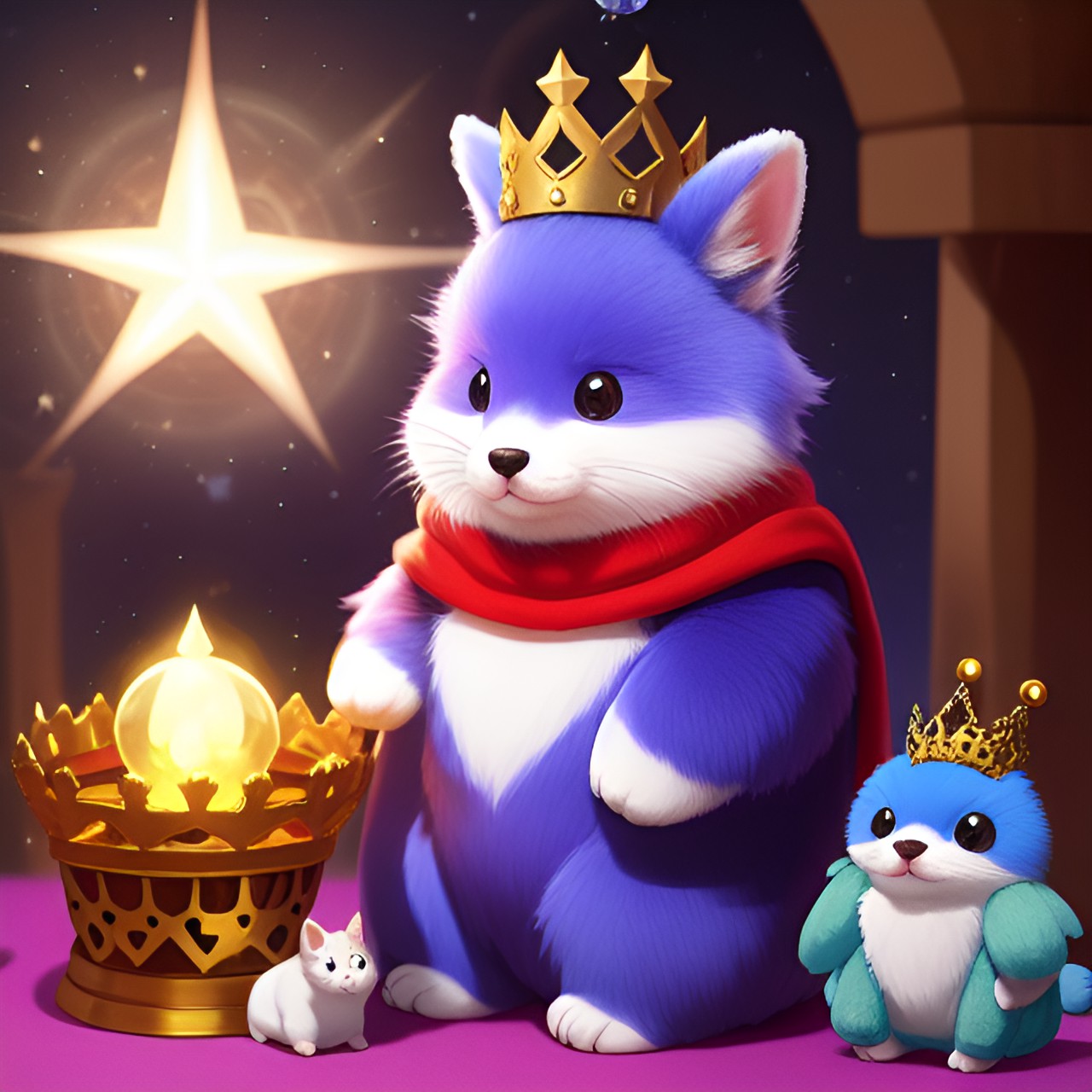 adorable fuzzy cuddly small animals doing magic for the king preview