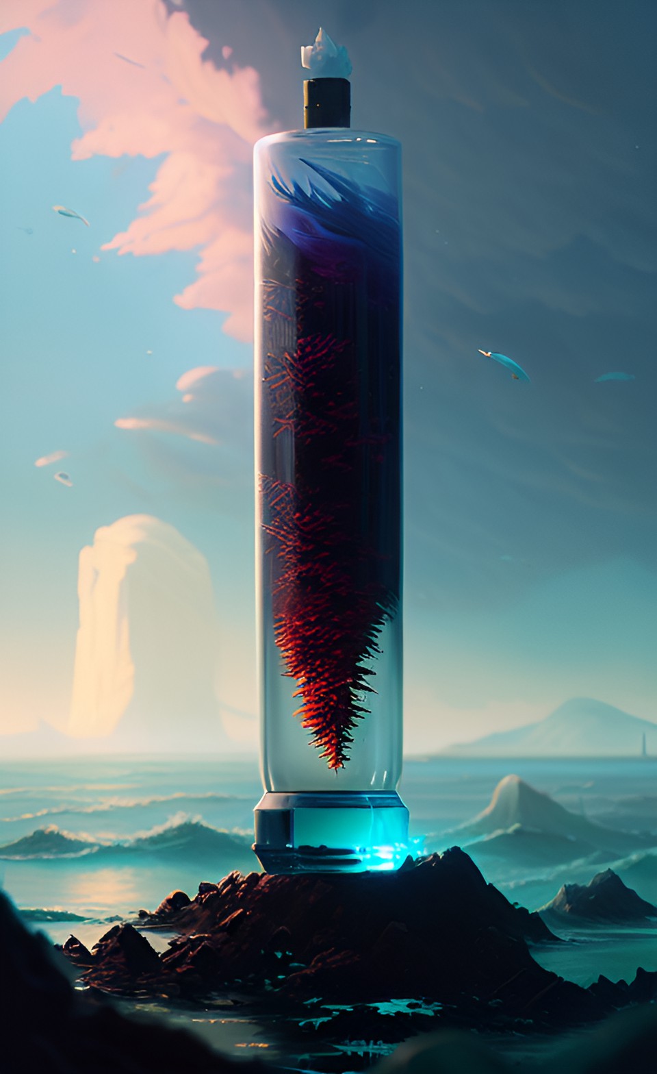 blood of the sea - vial filled with the blood of the sea. dark fantasy preview