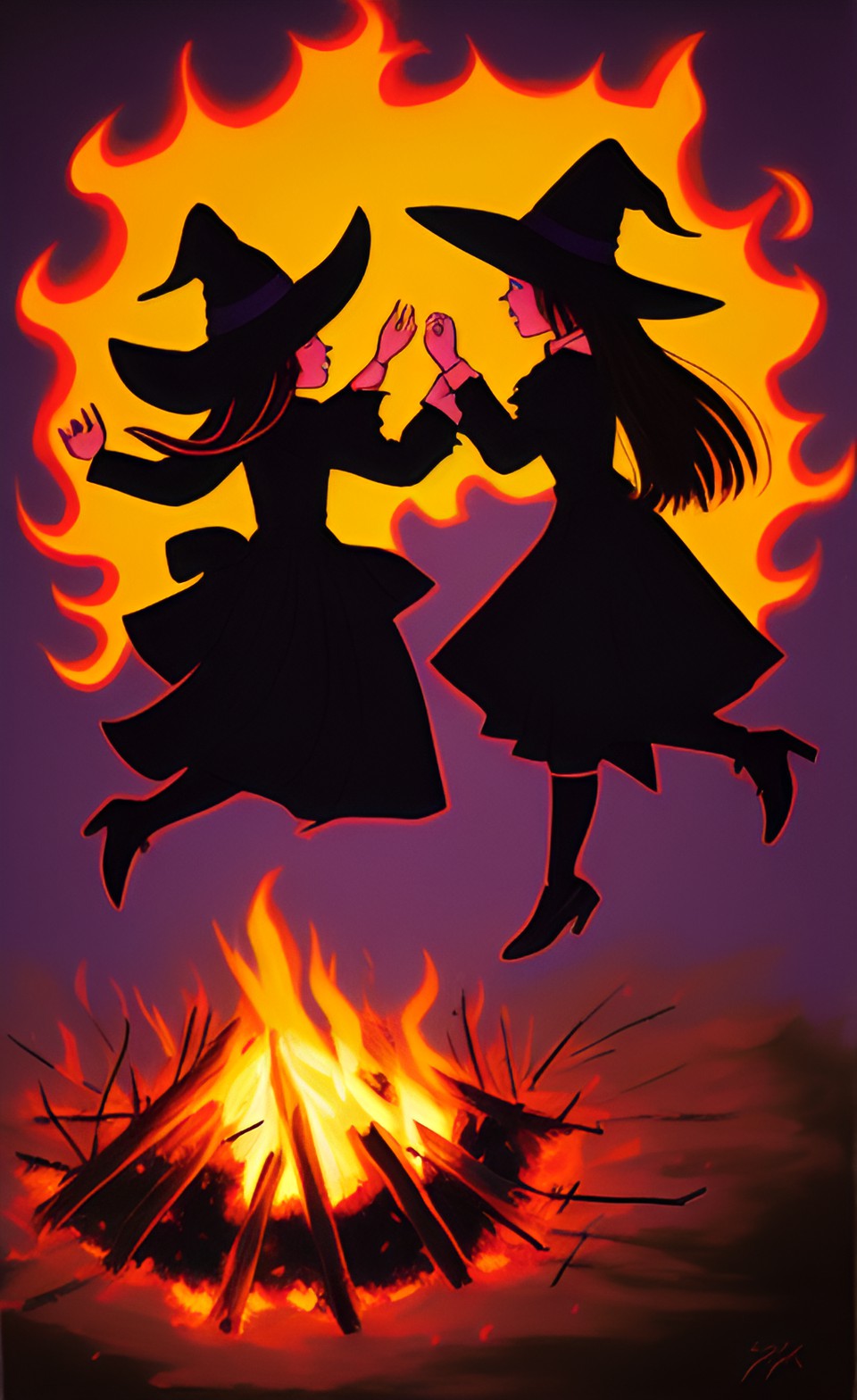 witches dancing around a fire preview