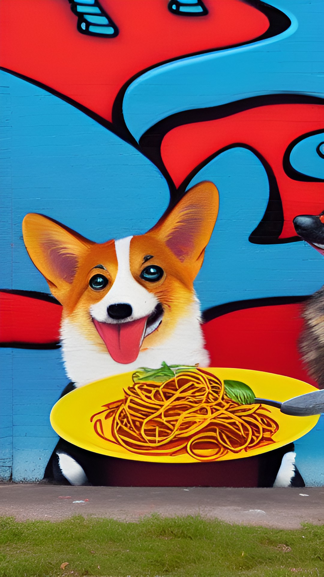 corgi eating spaghetti preview