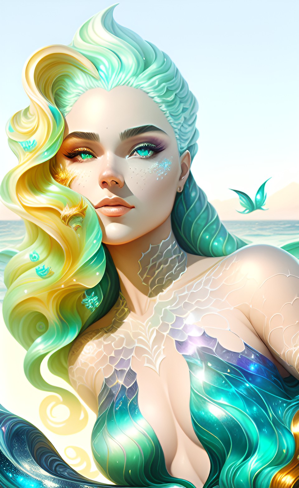 mermaid of the pacific, shimmer hair preview