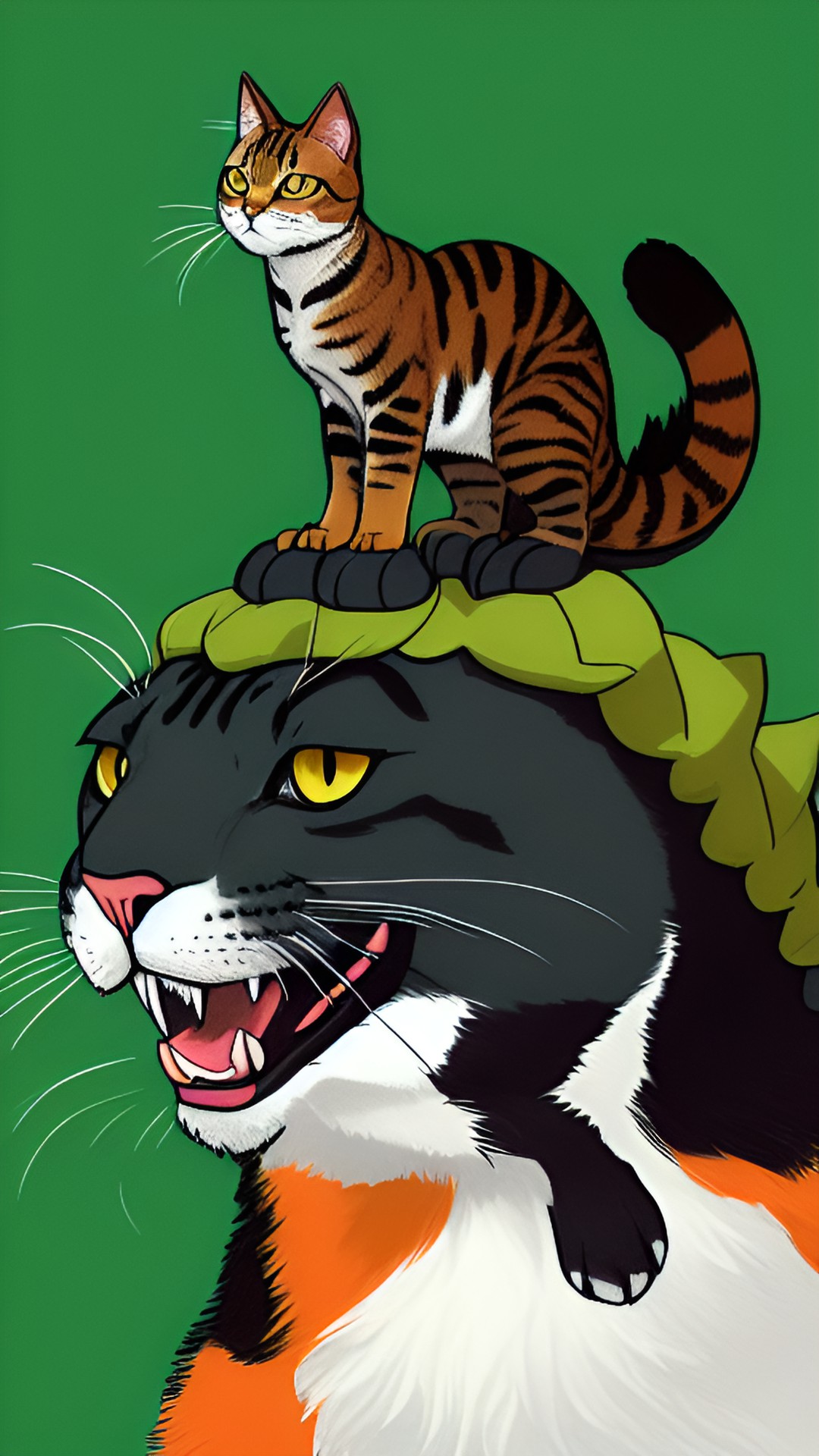 dinasaur with a cat on head preview