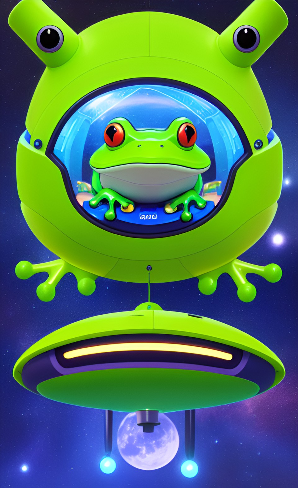 frog in space - frog oon spaceship preview