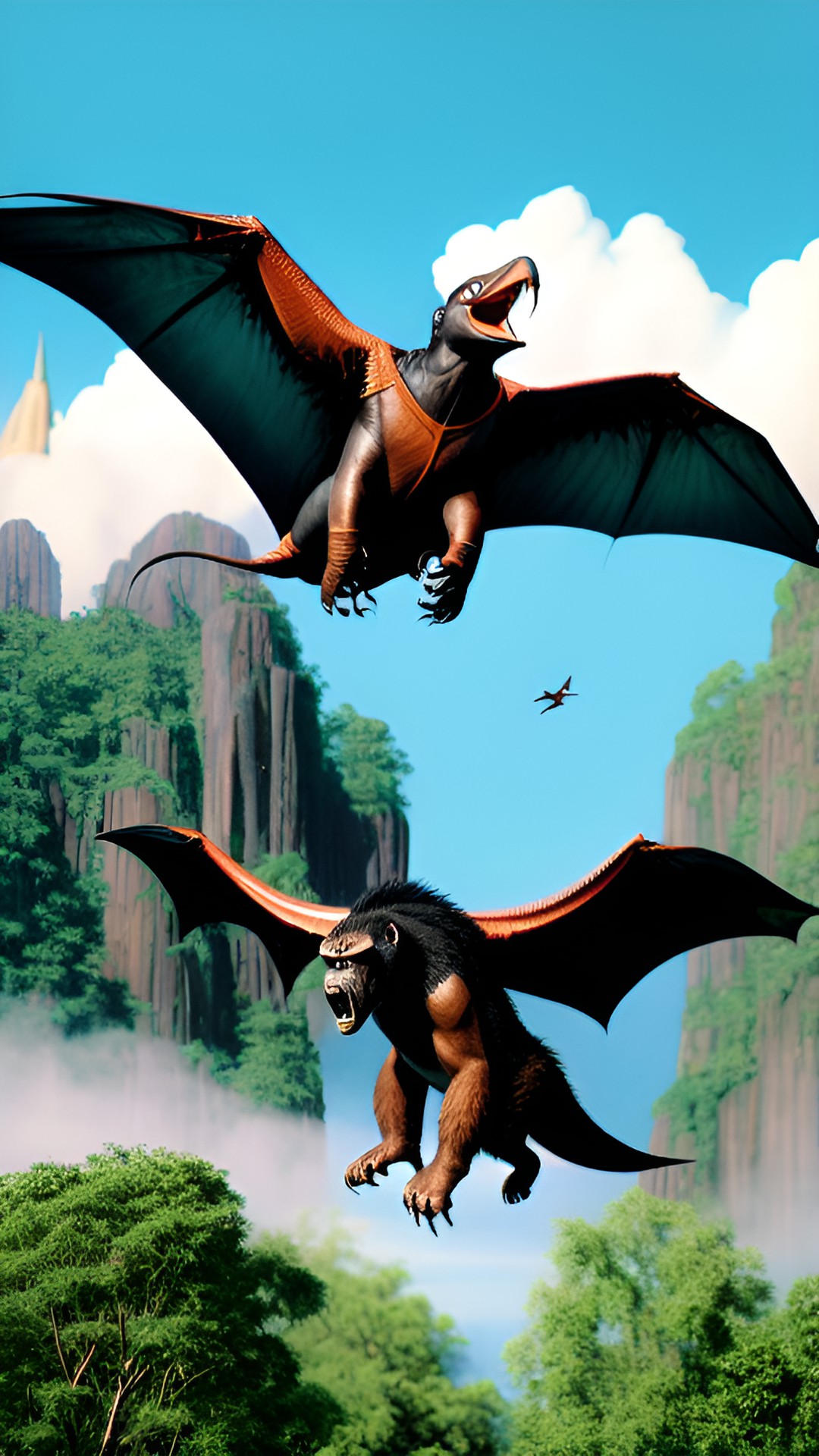 pterodactyl fighting king kong preview