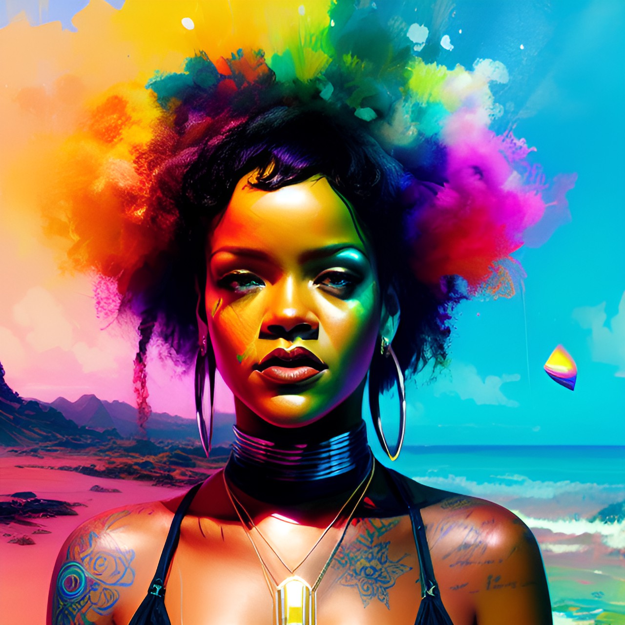 Rainbow - rihanna, rainbow, beach preview