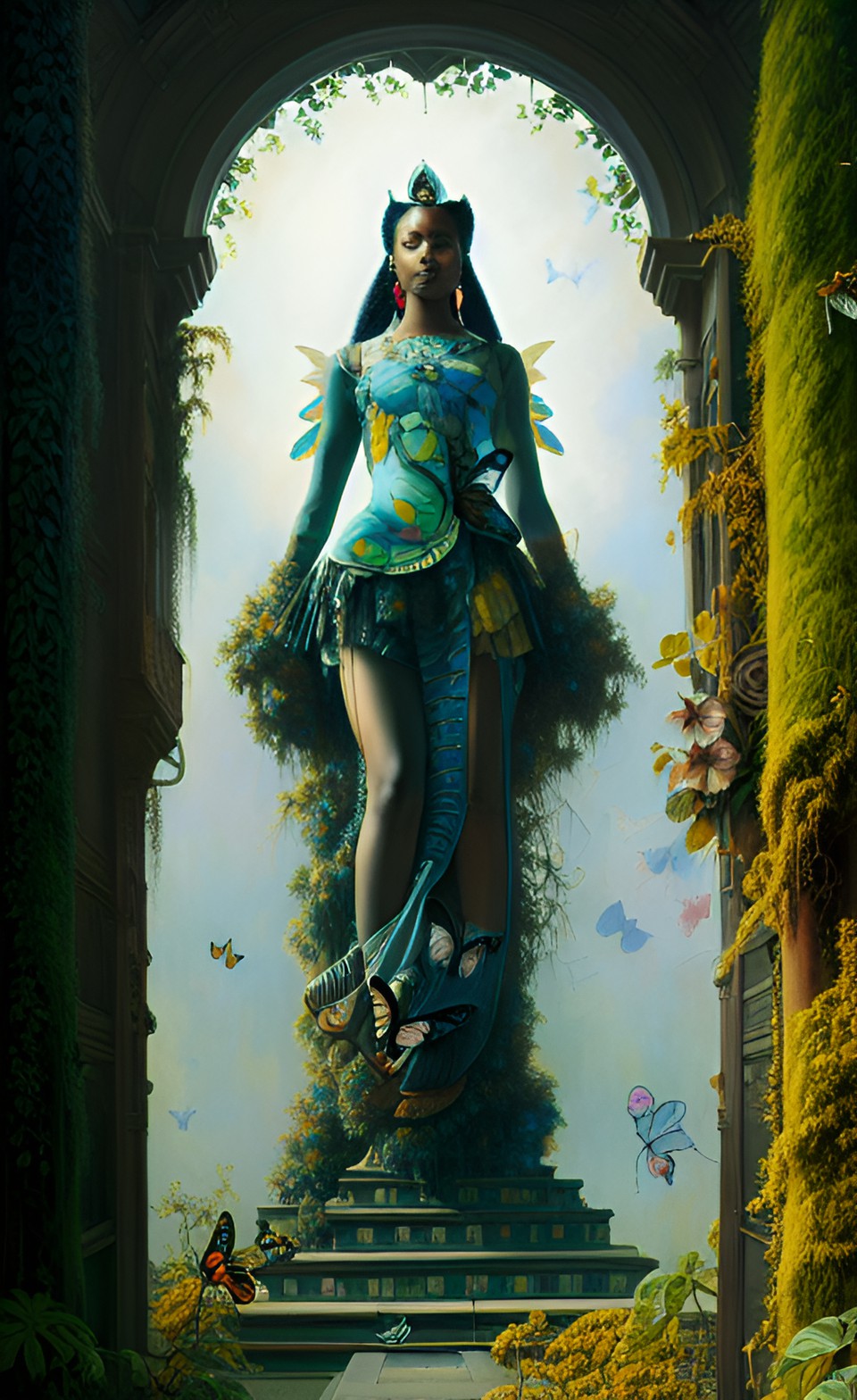 black skin and butterfly wings preview