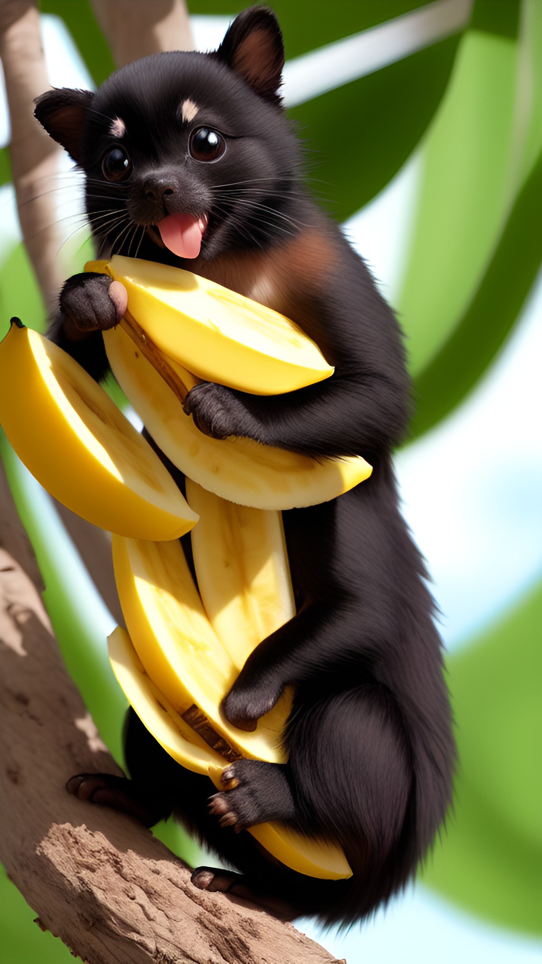 cute  mokey eating  a banana preview