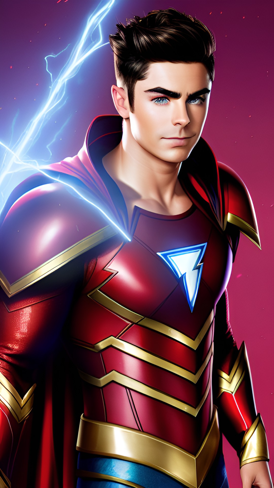 zac efron, shazam, red armor preview