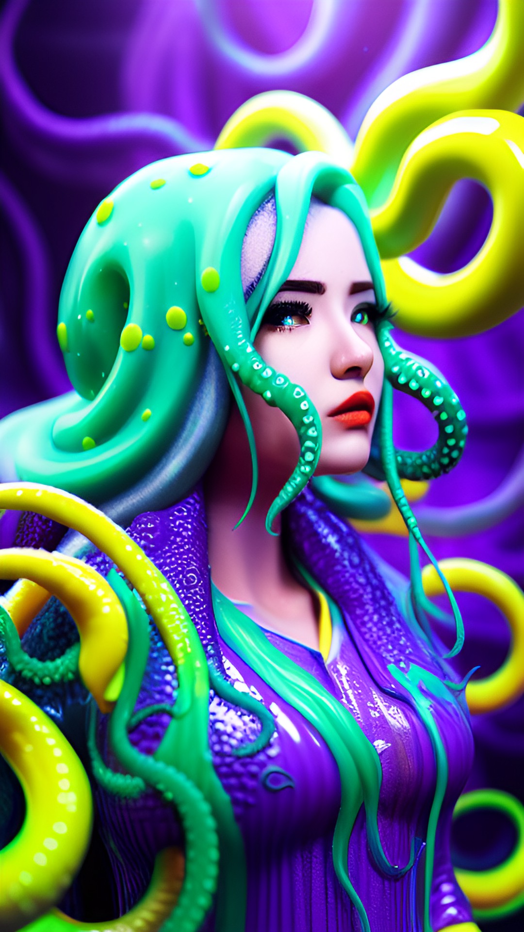 woman,tentacles,slime,textured,detailed,5k,hd,anime preview