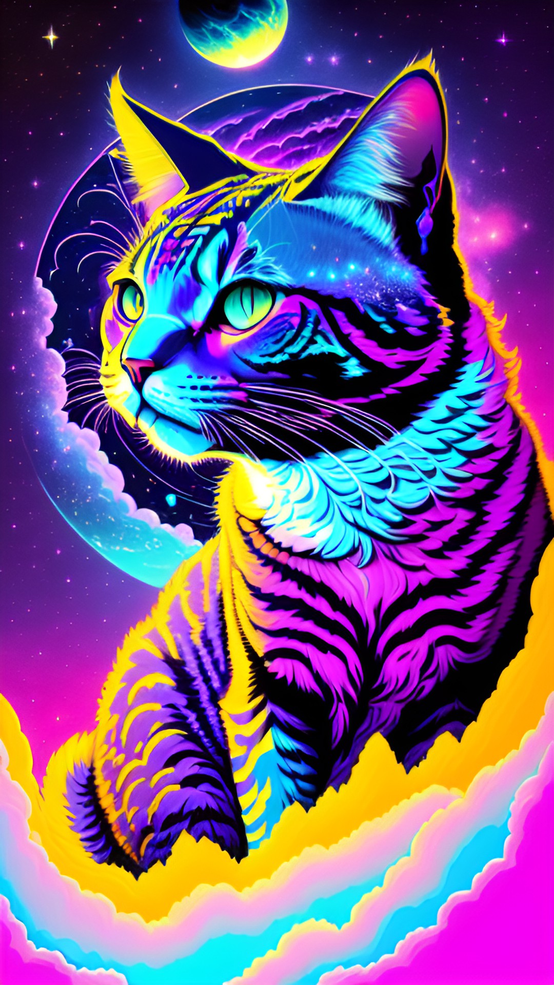 giant monster tabby cat in space preview