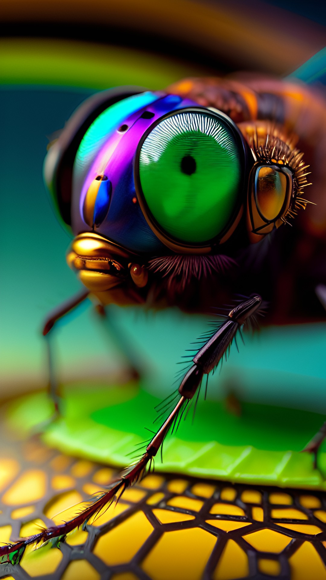 eye of the fly, insect, infinite fractals, hexadecimal, ultra zoomed in, 15 mm, high contrast, high detail, ￼ preview