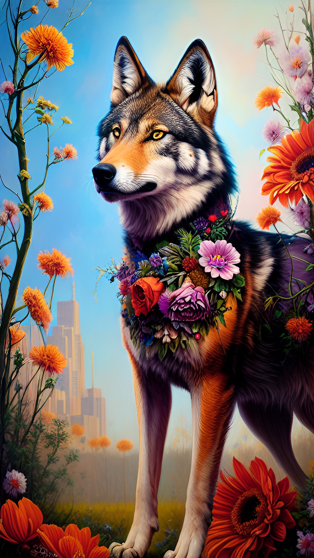 wolves and flowers preview