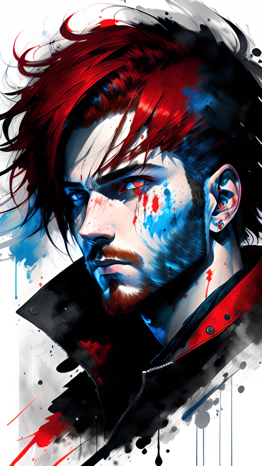 male, red hair, blue eyes preview