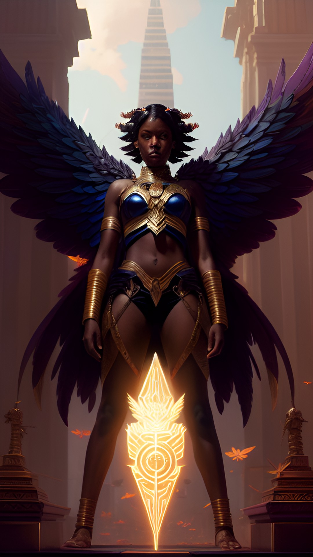 multicolored wings black skinned goddess preview