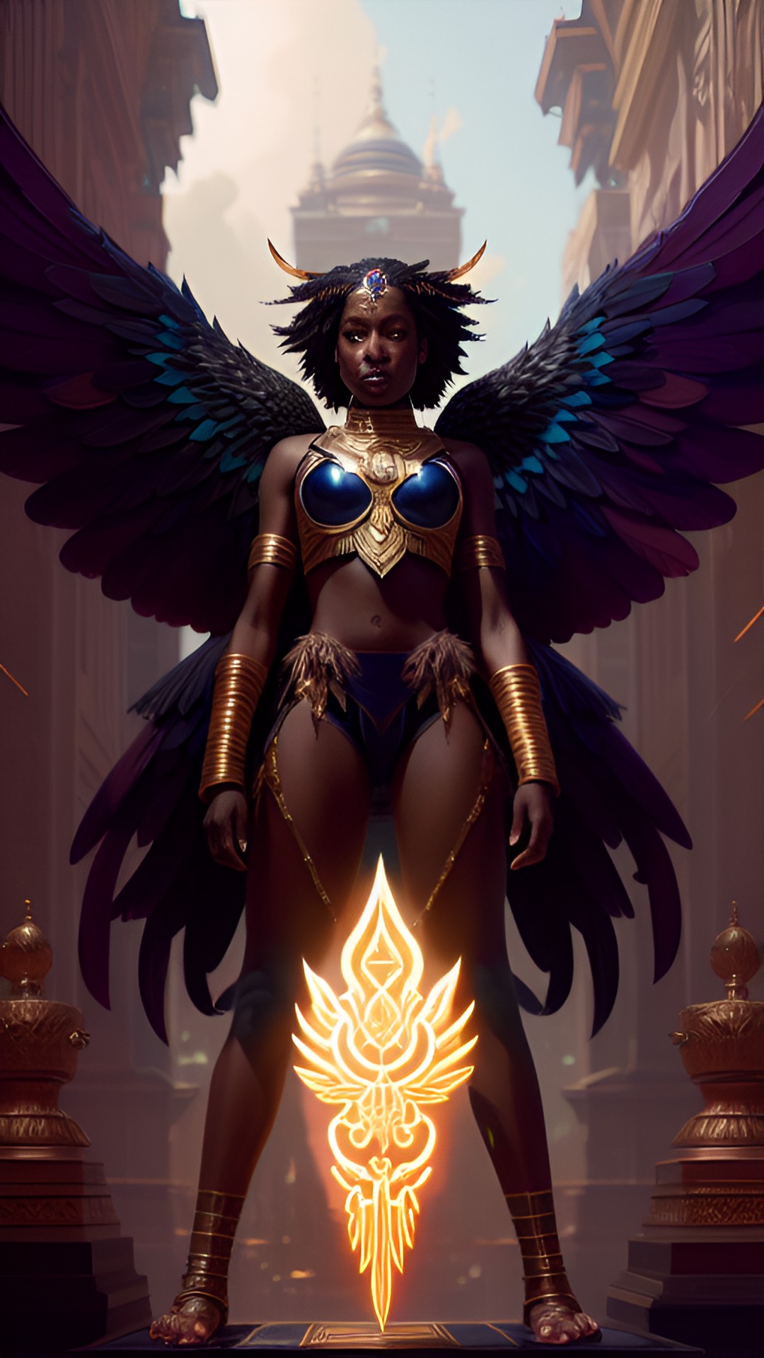 multicolored wings black skinned goddess preview