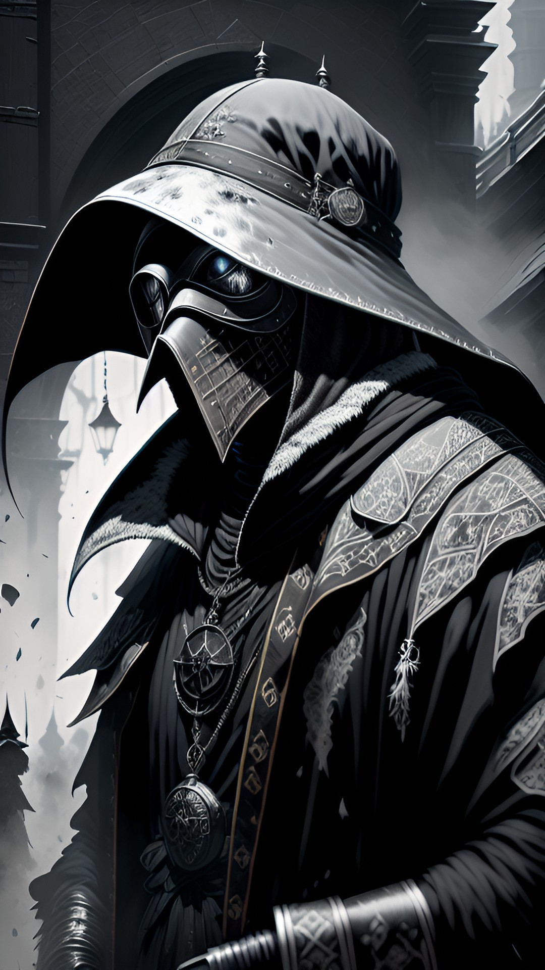 medieval plague doctor, black background, perfect composition, hyperrealistic, super detailed, 8k, high quality preview