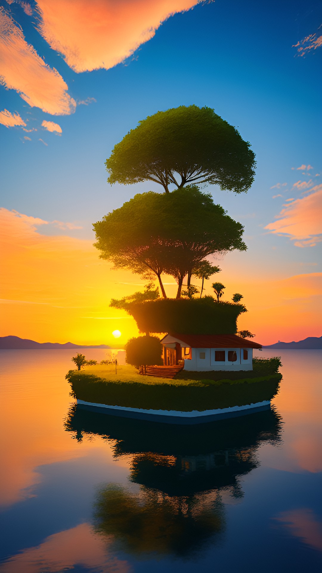 sunset on a floating island preview