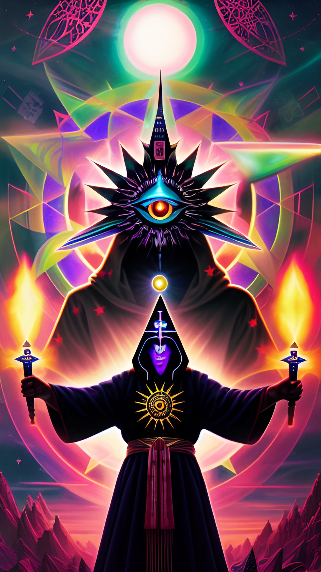 ⛩️🩸🏹🪶cosmic trigger, the final☠️ secret of the👁️ illuminati. discordian metatruth hyper👽 sigil, shamanic temple initiation ritual. black🔥 sun ignition. occult alien erisian high priest🪄⚔️🥀🍄 preview