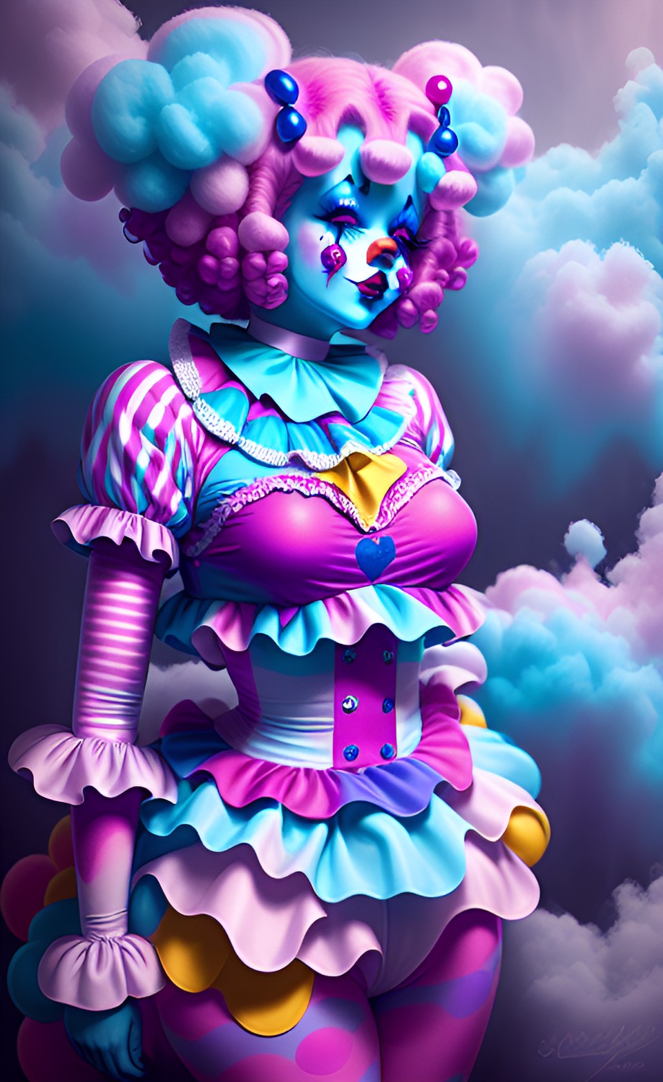 cotton candy clown angel pinup preview