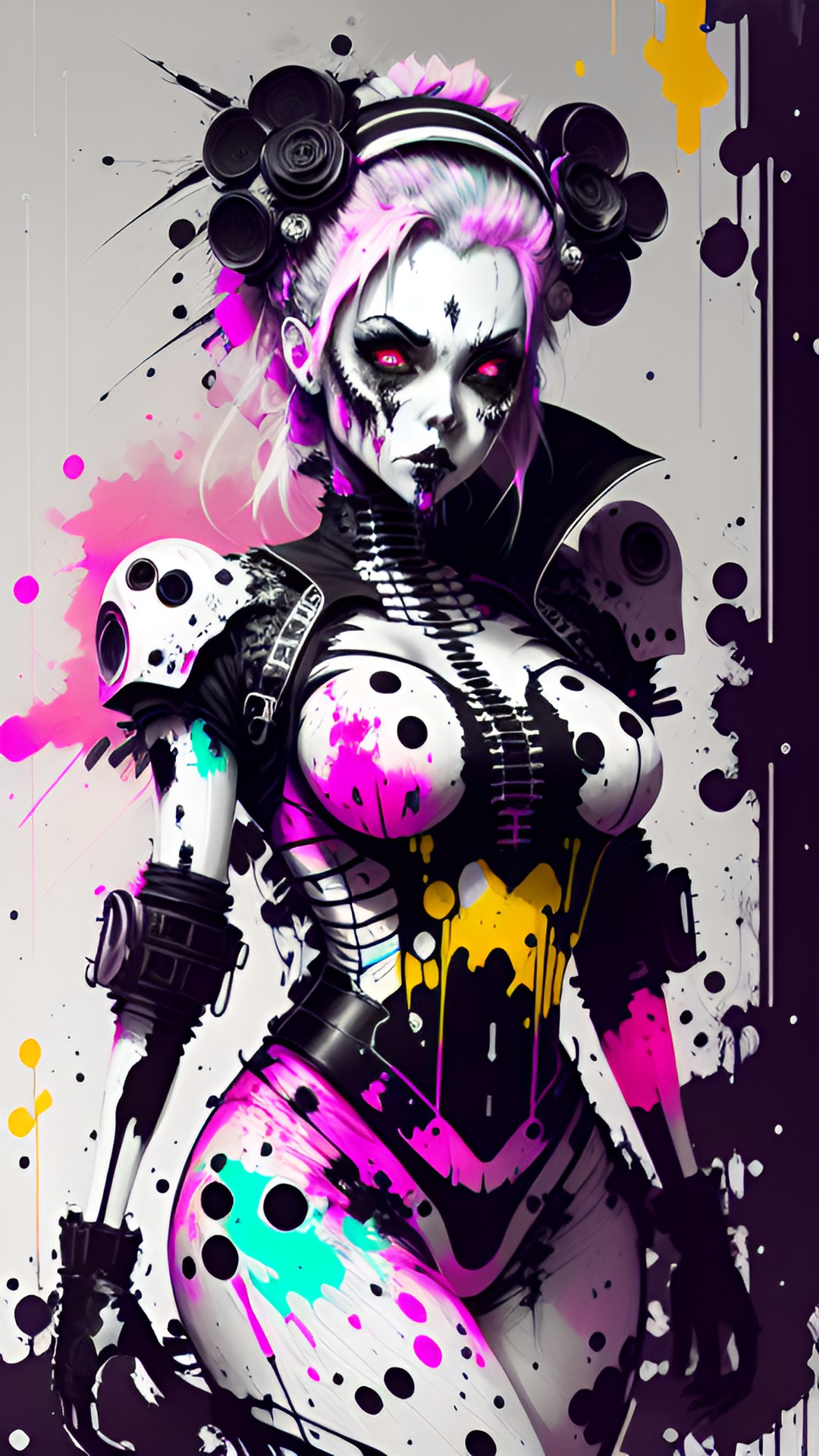 pastel zombie robot pinup preview