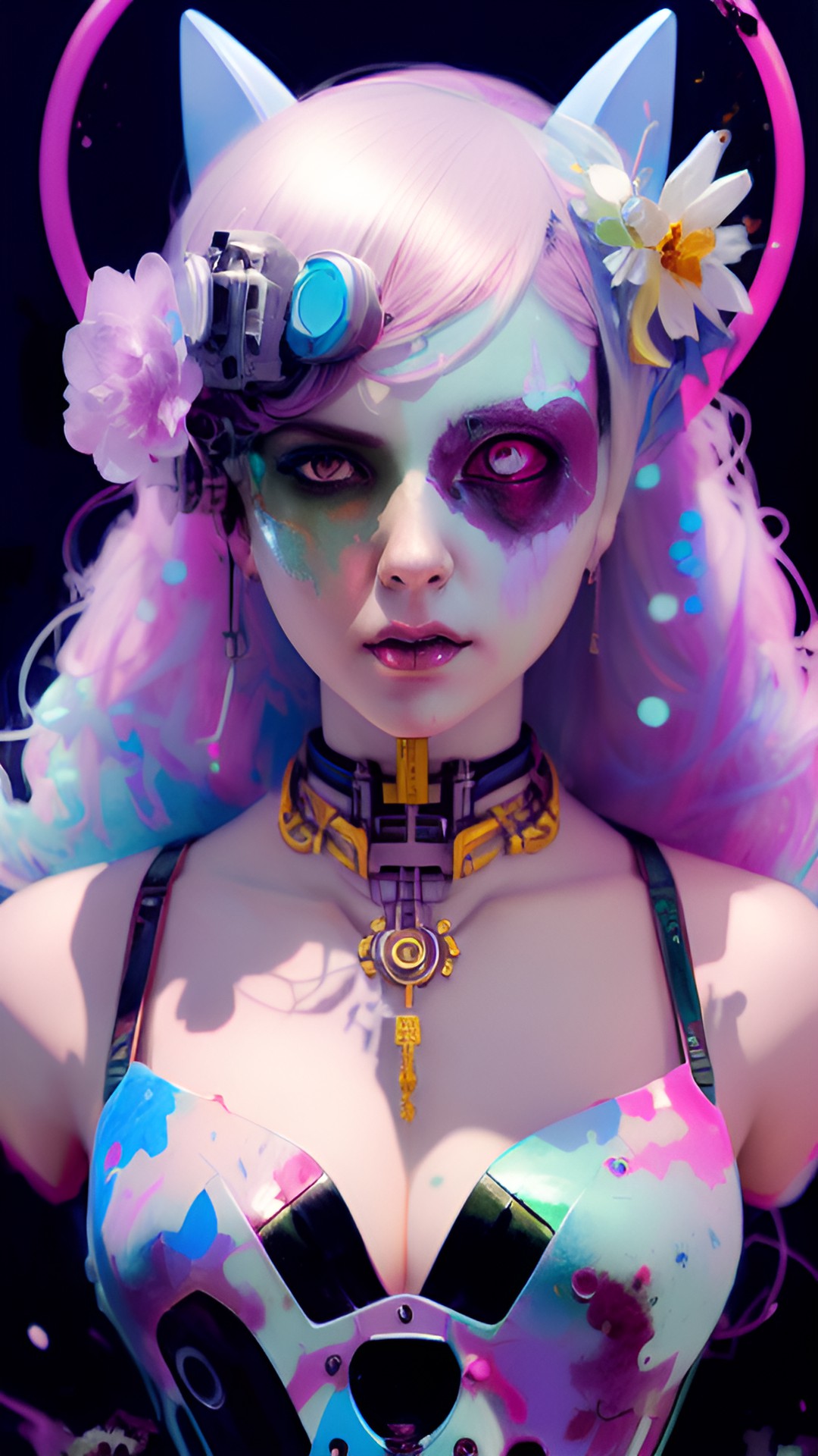 pastel zombie robot pinup preview