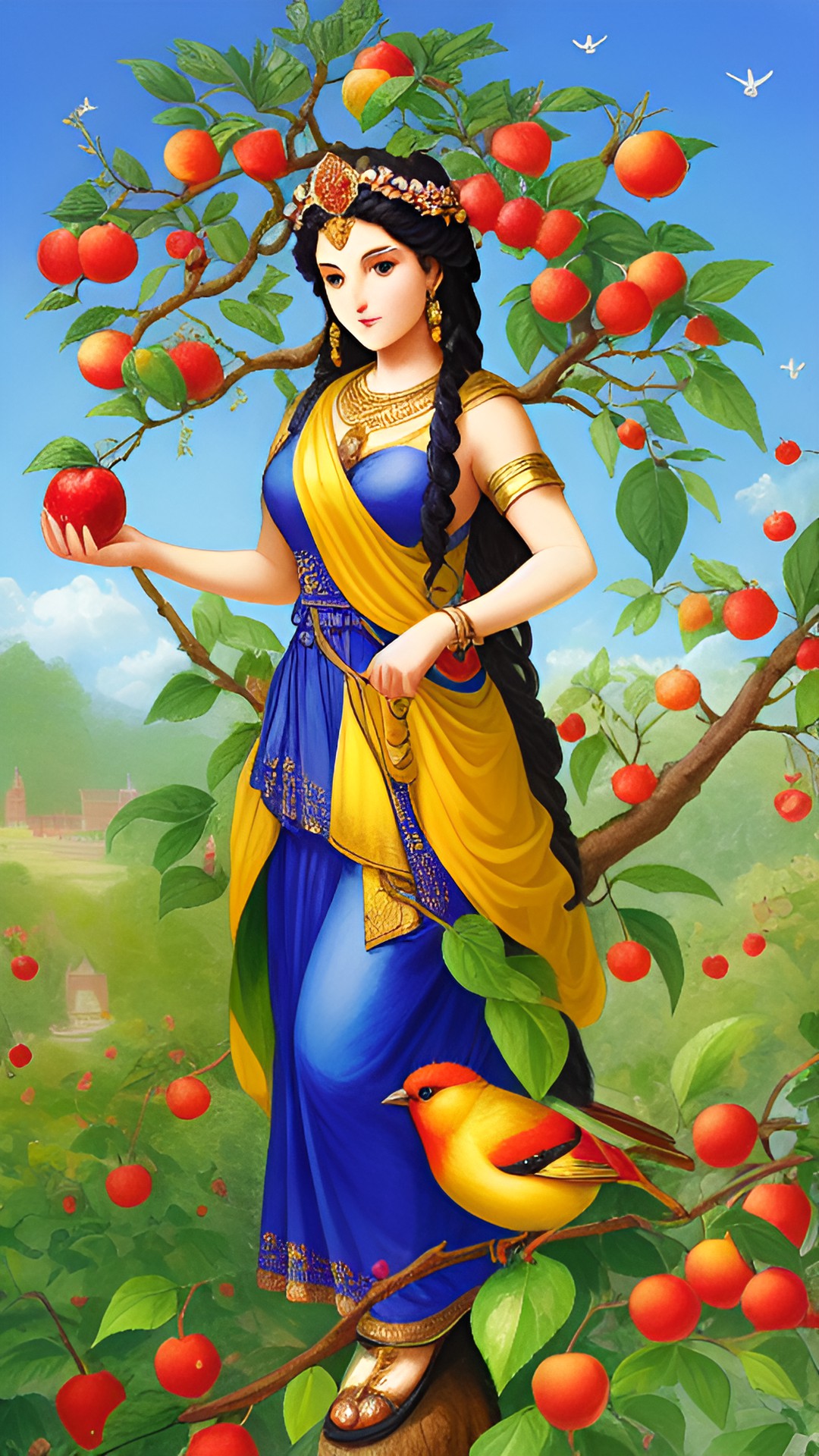 goddess of fruit trees and little birds preview