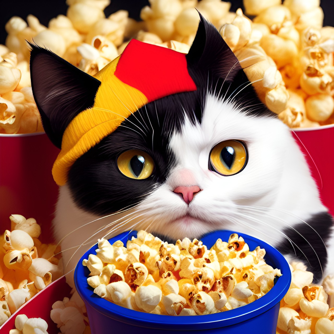 Hat Cat Popcorn - cats in popcorn hats preview