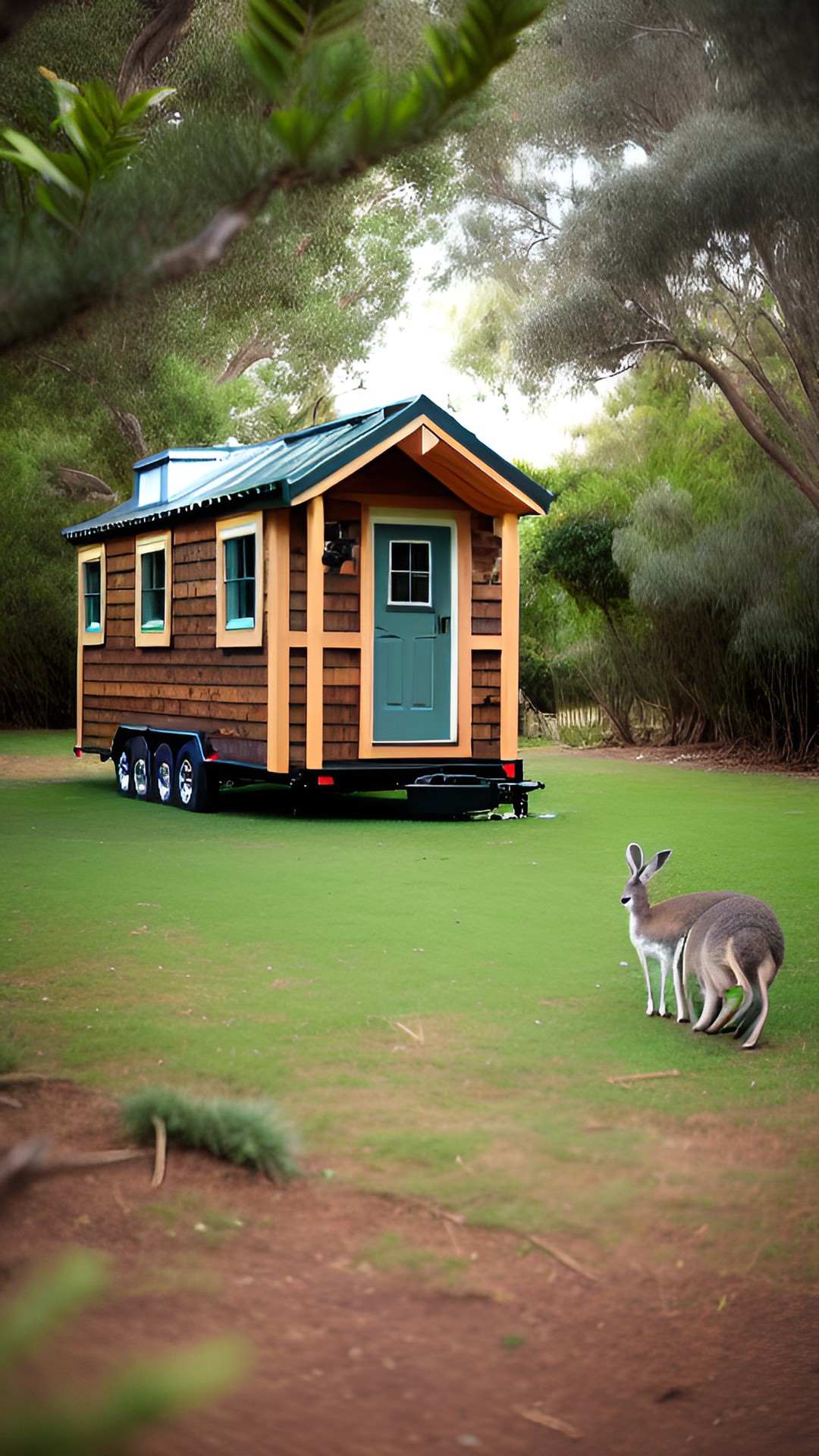 tiny house, on saturn's rings, kangaroos in the yard preview