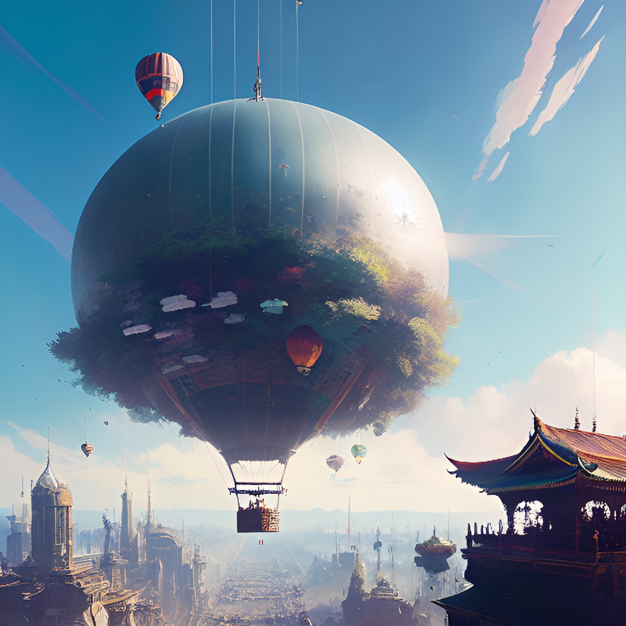 floating on a balloon into the sky preview