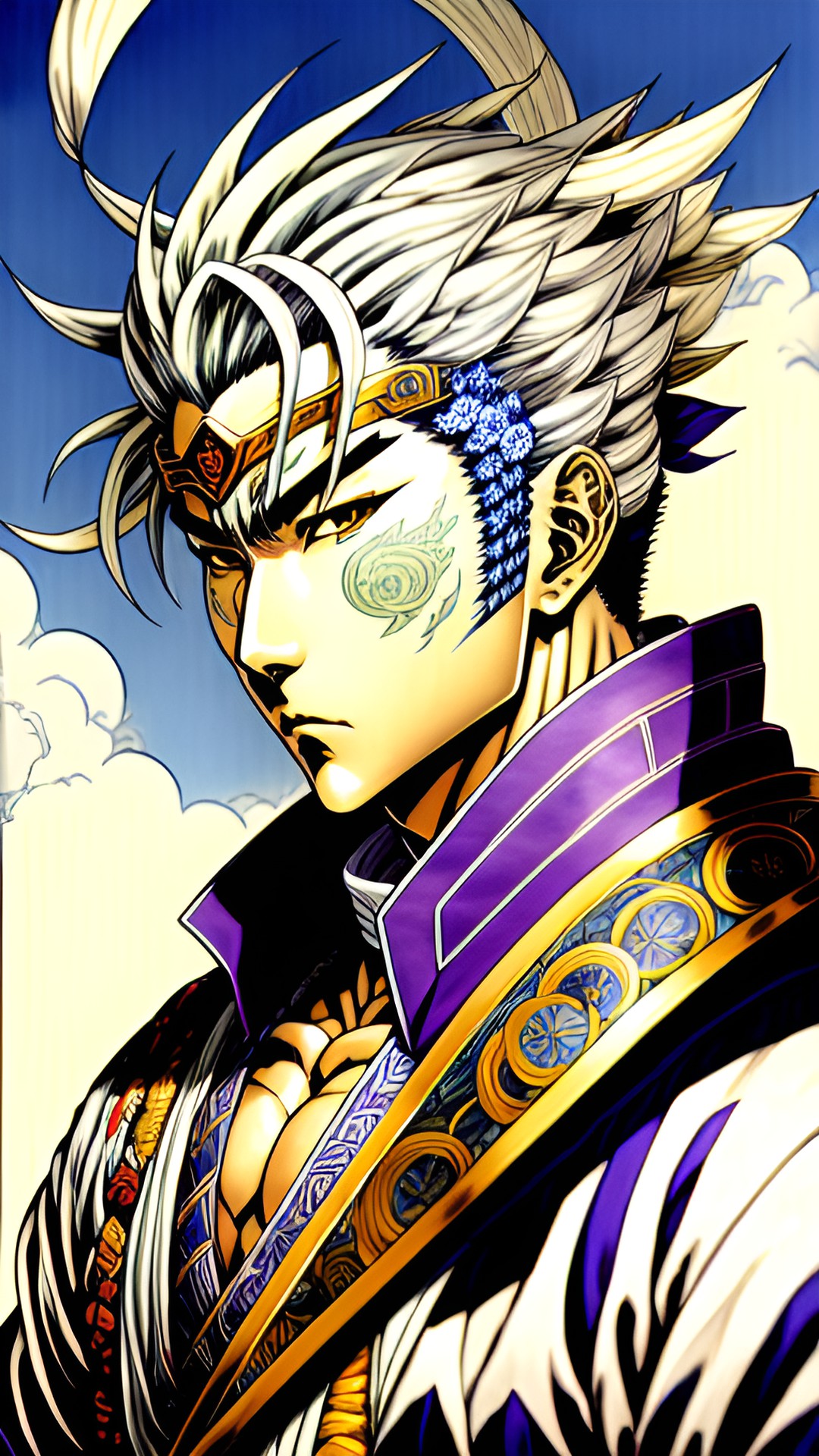 Fujin, God of Wind - image of fujin, god of wind, artwork by takeshi obata, highly detailed, colourized preview