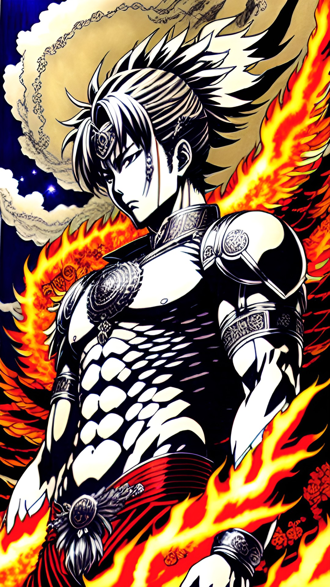 Kagutsuchi - depiction of kagutsuchi, god of fire, artwork by takeshi obata, highly detailed preview