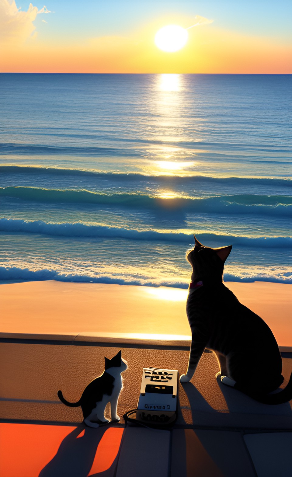 I am at peace - sun light, music, sea, cat, dog preview