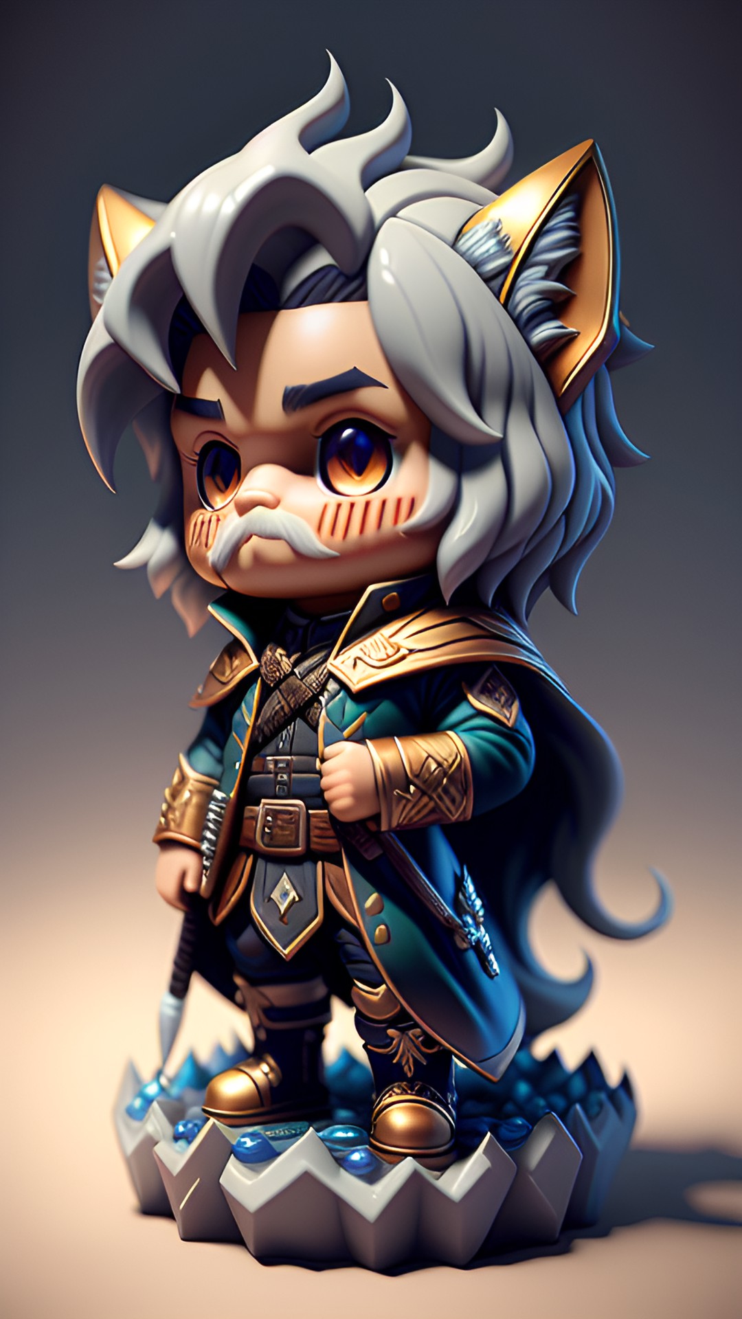 daniel boone in chibi style, 3d, 8k preview