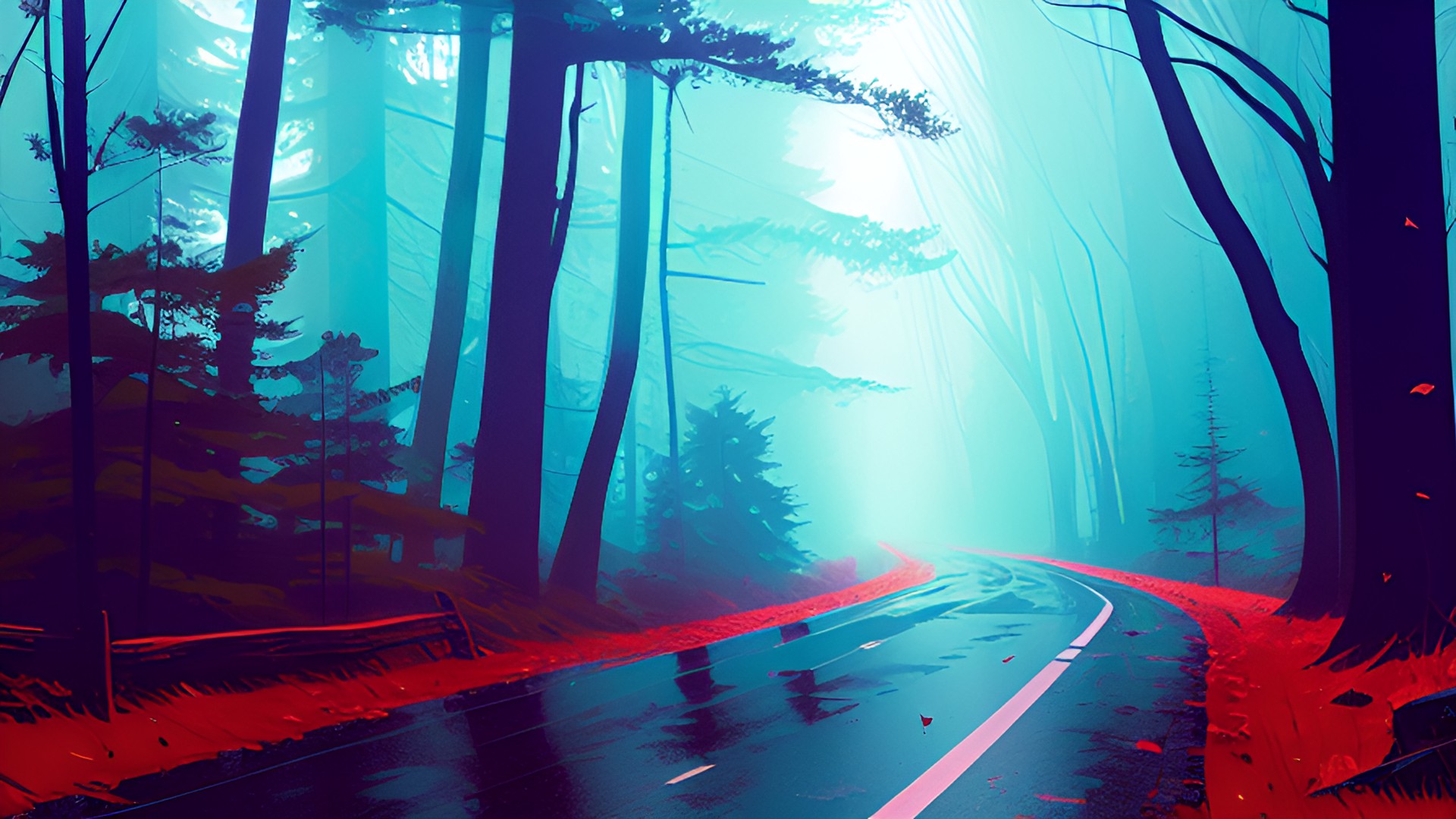 Cold Shoulder - a long winding road in a tall dark forest preview